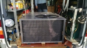 air conditioner service, repairs Ft Myers Florida. A brand new air conditioner ready for installation.