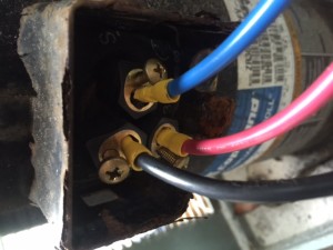 Burned wires on air conditioner compressor replaced