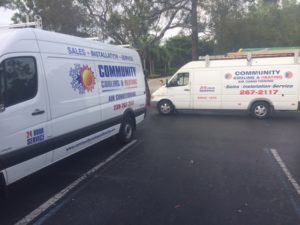 A brand new air conditioning service truck
